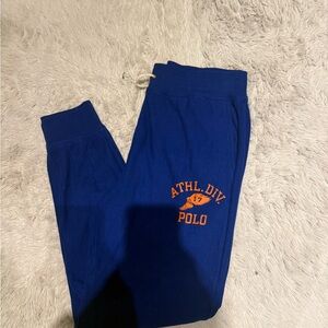 Ralph Lauren Kids Blue Joggers with Orange Logo